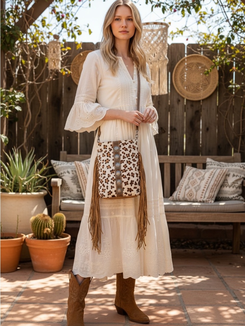🆕 Myra Bag - Fringe - Western Cowhide Crossbody Bag - Leopard Print - Hair On